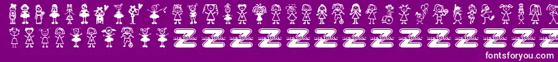 GirlCharacters Font – White Fonts on Purple Background