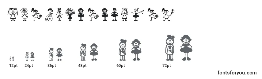 GirlCharacters Font Sizes