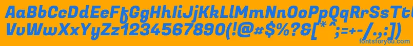 FugazoneRegular Font – Blue Fonts on Orange Background
