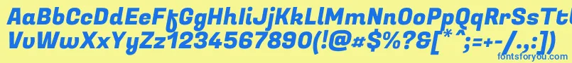 FugazoneRegular Font – Blue Fonts on Yellow Background