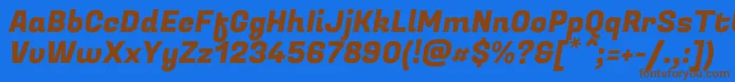 FugazoneRegular Font – Brown Fonts on Blue Background