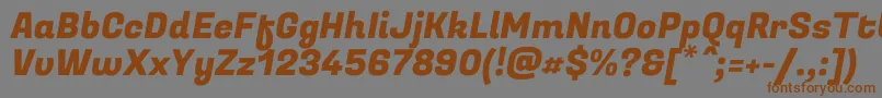 Подробнее о шрифте FugazoneRegular Шрифт FugazoneRegular – коричневые шрифты на сером фоне
