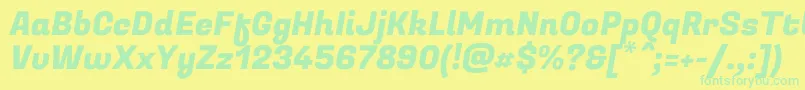 FugazoneRegular Font – Green Fonts on Yellow Background