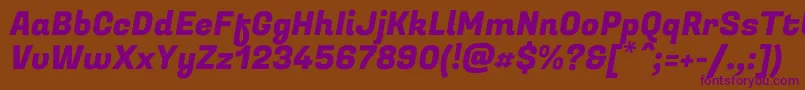 FugazoneRegular Font – Purple Fonts on Brown Background