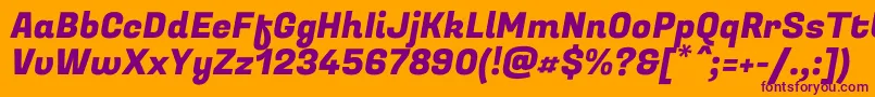 FugazoneRegular Font – Purple Fonts on Orange Background