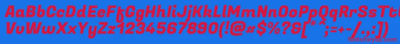 FugazoneRegular Font – Red Fonts on Blue Background