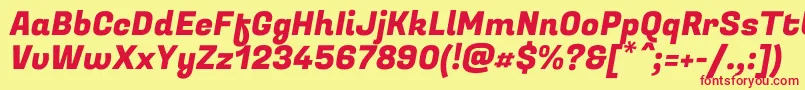 FugazoneRegular Font – Red Fonts on Yellow Background