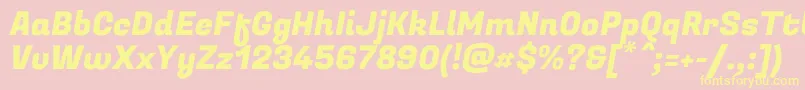 Czcionka FugazoneRegular – żółte czcionki na różowym tle