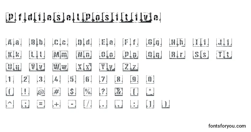 Schriftart PfdieselPositive – Alphabet, Zahlen, spezielle Symbole