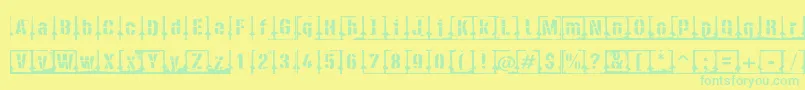 Шрифт PfdieselPositive – зелёные шрифты на жёлтом фоне