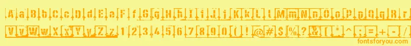 PfdieselPositive Font – Orange Fonts on Yellow Background