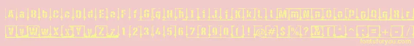 PfdieselPositive Font – Yellow Fonts on Pink Background