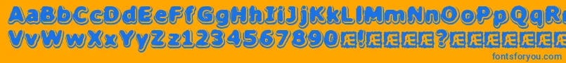 HillockBrk Font – Blue Fonts on Orange Background