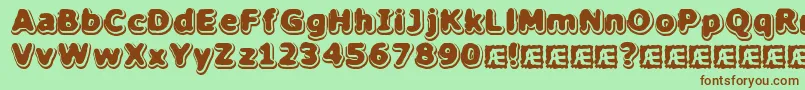HillockBrk-Schriftart – Braune Schriften auf grünem Hintergrund
