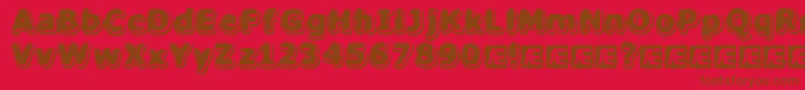 HillockBrk-Schriftart – Braune Schriften auf rotem Hintergrund