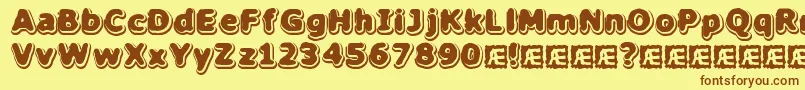 HillockBrk Font – Brown Fonts on Yellow Background