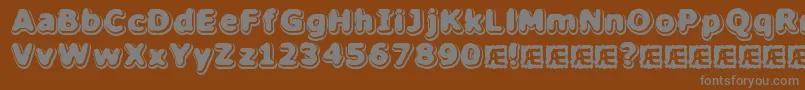HillockBrk-fontti – harmaat kirjasimet ruskealla taustalla
