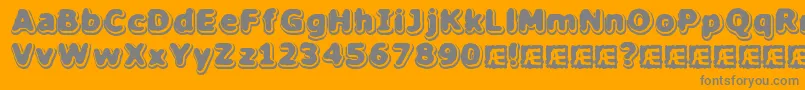 HillockBrk-Schriftart – Graue Schriften auf orangefarbenem Hintergrund