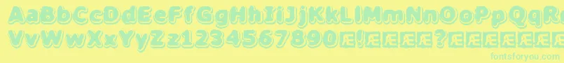 HillockBrk Font – Green Fonts on Yellow Background