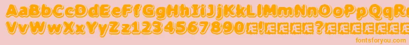 HillockBrk-Schriftart – Orangefarbene Schriften auf rosa Hintergrund