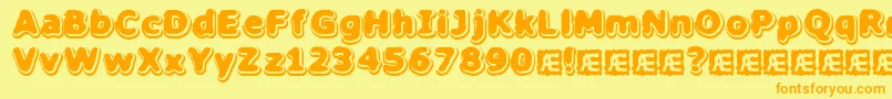 HillockBrk Font – Orange Fonts on Yellow Background