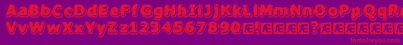 HillockBrk-Schriftart – Rote Schriften auf violettem Hintergrund