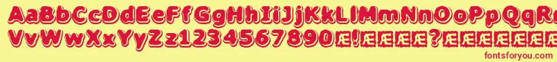 HillockBrk Font – Red Fonts on Yellow Background