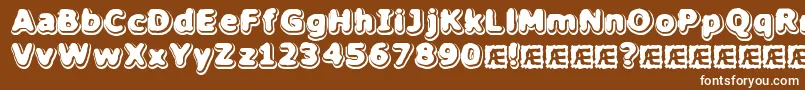 HillockBrk-fontti – valkoiset fontit ruskealla taustalla
