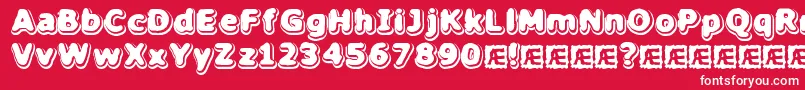 フォントHillockBrk – 赤い背景に白い文字