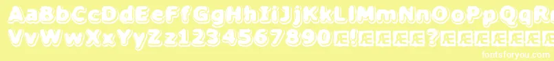 HillockBrk Font – White Fonts on Yellow Background