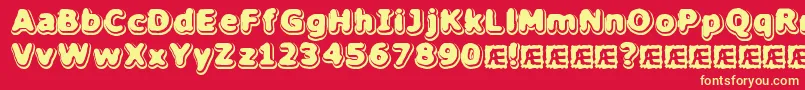 HillockBrk Font – Yellow Fonts on Red Background