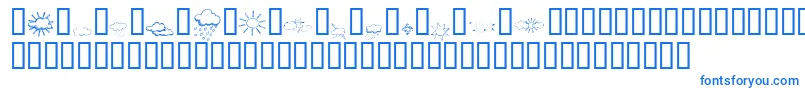 Шрифт KrWeatherDings – синие шрифты на белом фоне