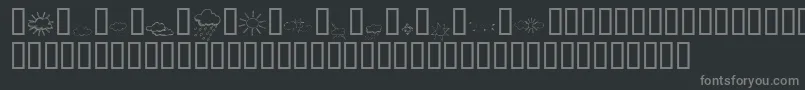 フォントKrWeatherDings – 黒い背景に灰色の文字