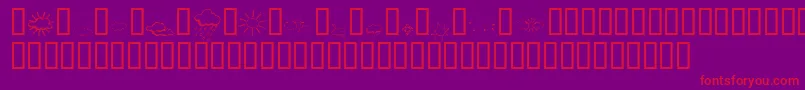 KrWeatherDings Font – Red Fonts on Purple Background