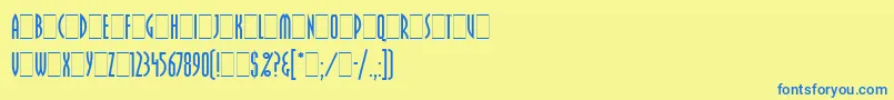 フォントPritchardLetPlain.1.0 – 青い文字が黄色の背景にあります。