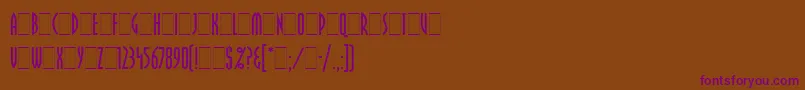 Fonte PritchardLetPlain.1.0 – fontes roxas em um fundo marrom