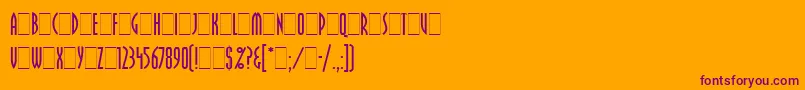 Fonte PritchardLetPlain.1.0 – fontes roxas em um fundo laranja