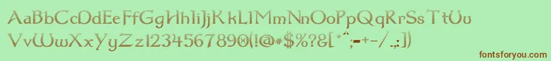 Dum1cud Font – Brown Fonts on Green Background