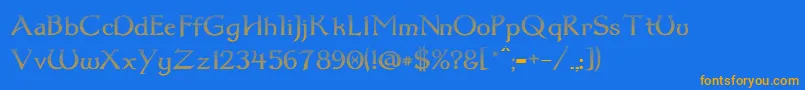 Dum1cud Font – Orange Fonts on Blue Background