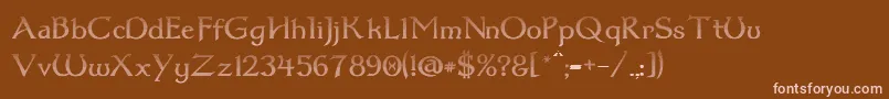 Dum1cud Font – Pink Fonts on Brown Background