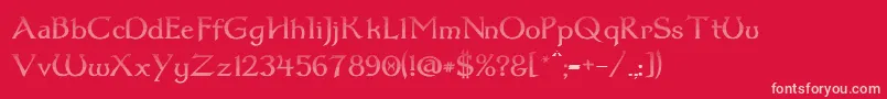 Dum1cud Font – Pink Fonts on Red Background