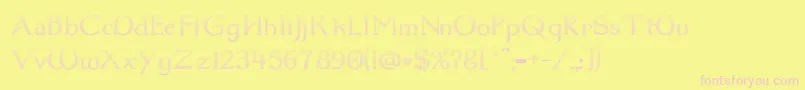 Dum1cud Font – Pink Fonts on Yellow Background
