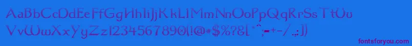 Dum1cud Font – Purple Fonts on Blue Background