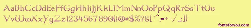 Dum1cud Font – Purple Fonts on Yellow Background