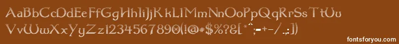 Dum1cud Font – White Fonts on Brown Background