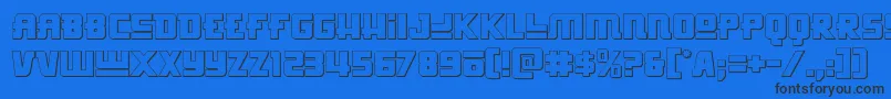 Hongkonghustle3D-Schriftart – Schwarze Schriften auf blauem Hintergrund