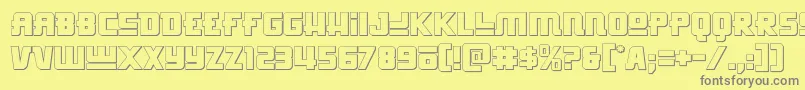 Hongkonghustle3D Font – Gray Fonts on Yellow Background