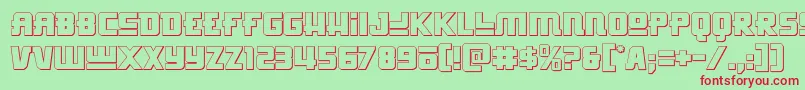 Hongkonghustle3D Font – Red Fonts on Green Background