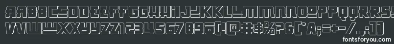 Hongkonghustle3D-fontti – valkoiset fontit mustalla taustalla