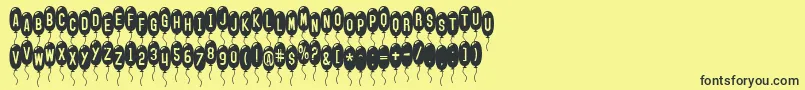 SfBalloonsThin Font – Black Fonts on Yellow Background